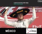 Нико Росберг празднует свою победу в Гран-при Мексики 2015
